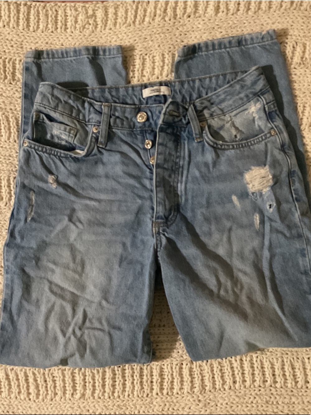 Forever 21 Light Blue Boyfriend Jeans with Distress